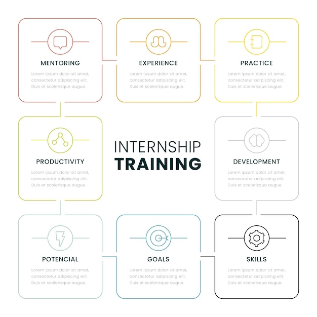 Free vector internship training infographic