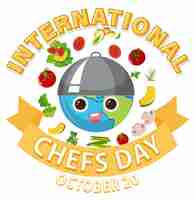 Free vector interntional chef day banner template