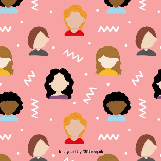 Free vector interracial group of women pattern