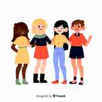 Free vector interracial group of women