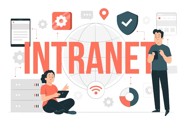 Vettore gratuito illustrazione del concetto di intranet