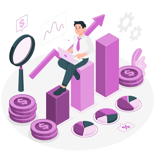 Free vector investment data concept illustration