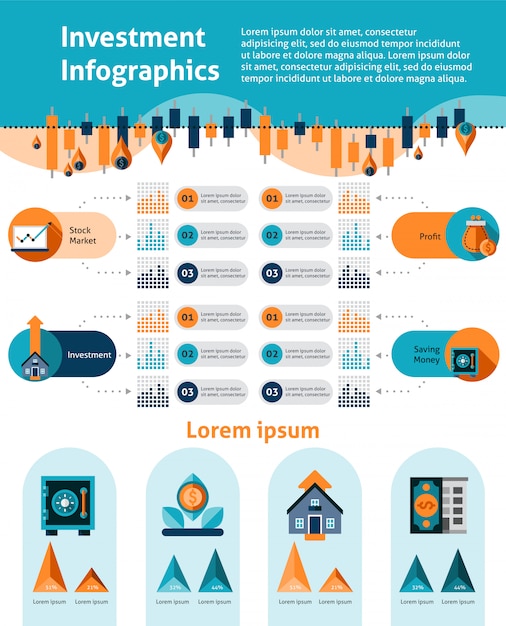 Set di infografica di investimento