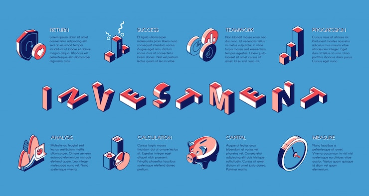 Free Vector investment isometric banner, invest fund service