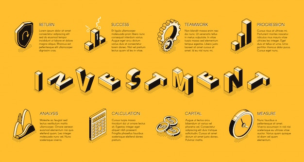 Free vector investment isometric infographic template