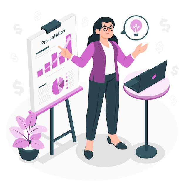 Free vector investor presentation concept illustration