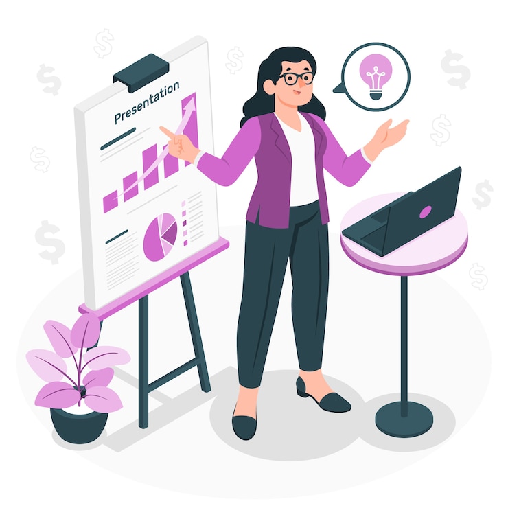 Free Vector investor presentation concept illustration