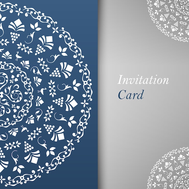 Free vector invitation card template with floral elements