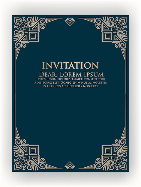 Free vector invitation card with ethnic arabesque elements.