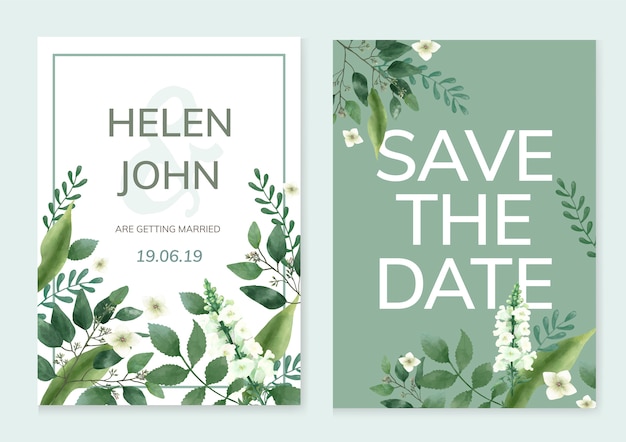 Invitation card with a green theme