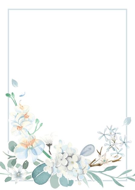 Free vector invitation card with a light blue theme