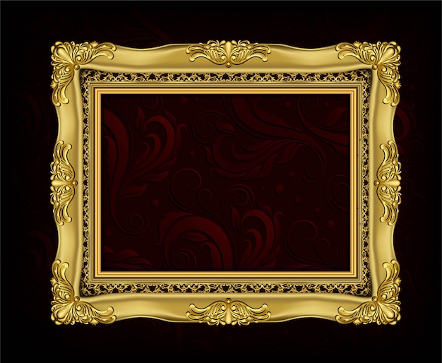 Invitation of golden photo frame vector design