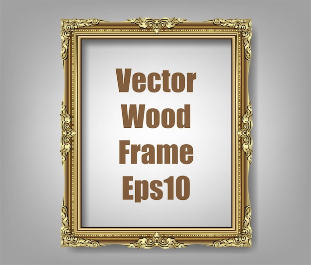 Invitation of golden photo frame vector design