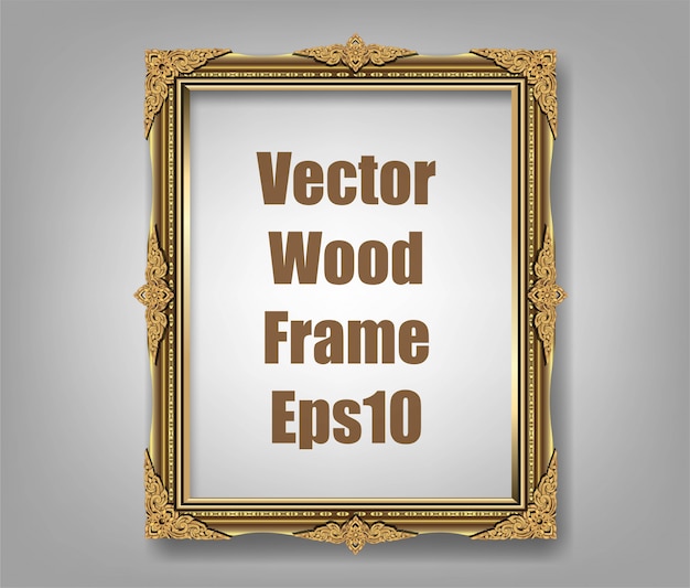 Invitation of golden photo frame vector design