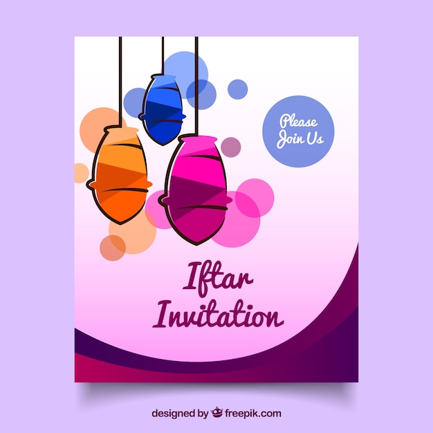 Invitation iftar with lanterns