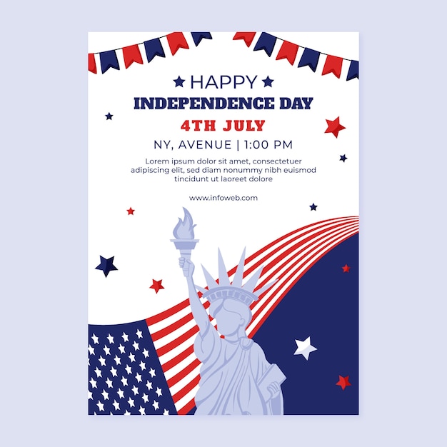 Invitation template for american 4th of july celebration