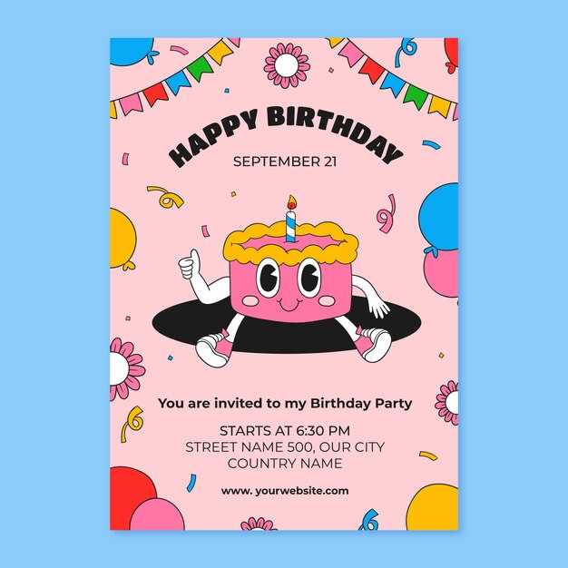Invitation template for birthday anniversary celebration