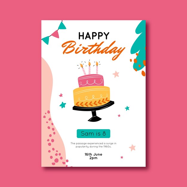 Invitation template for birthday party celebration