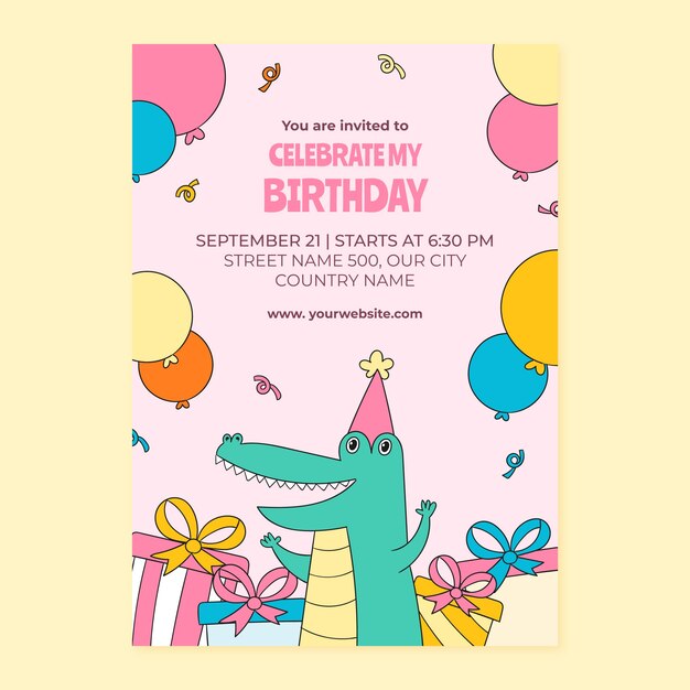 생일 파티 축하 초대장 템플릿