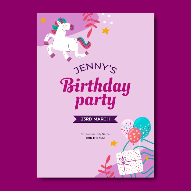 Invitation template for birthday party celebration