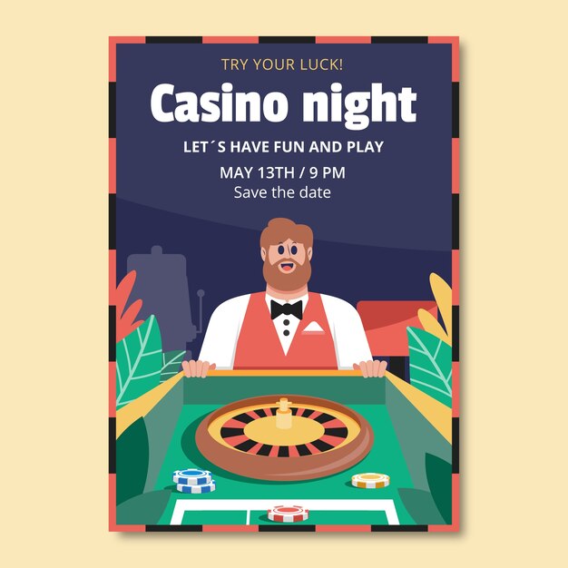 invitation template for casino experience and gambling