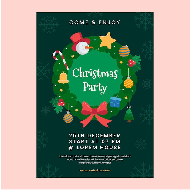 Christmas season celebration invitation template – Free Vector Download