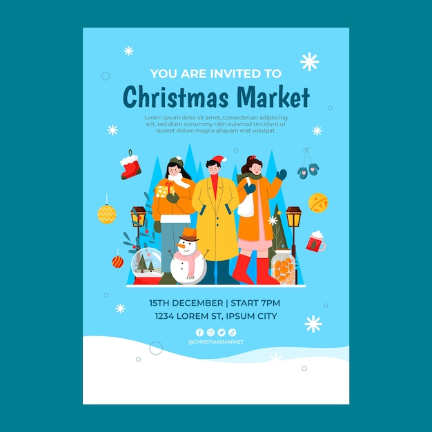 Invitation template for christmas season market