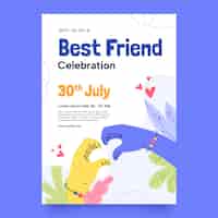 Бесплатное векторное изображение Шаблон приглашения на празднование дня дружбы