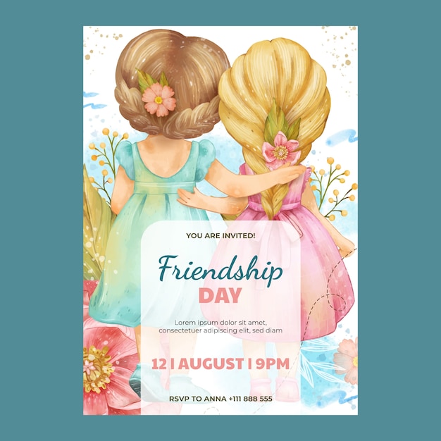 Invitation template for friendship day celebration