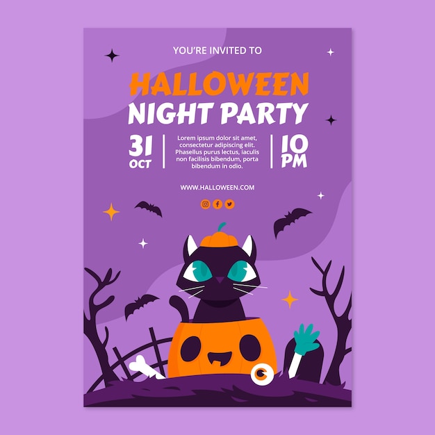 Invitation template for halloween celebration