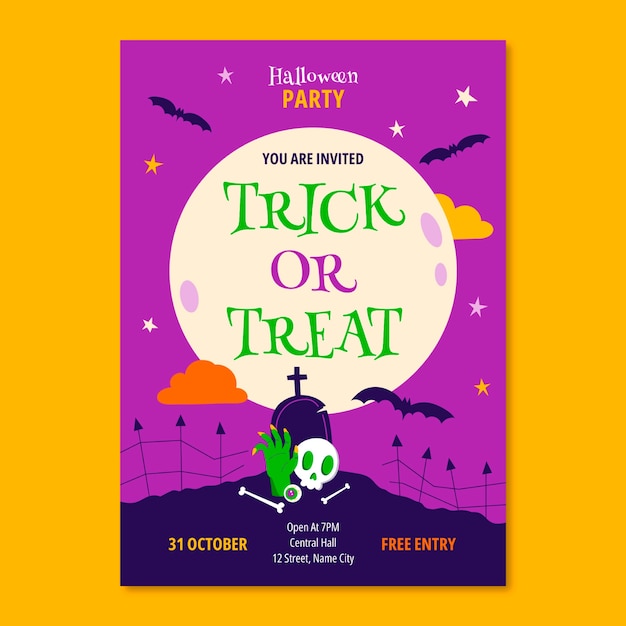 Invitation template for halloween celebration