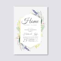 Free vector invitation template housewarming party