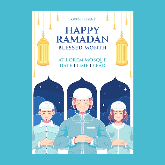 Invitation template for islamic ramadan celebration