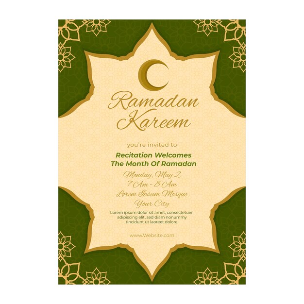 Invitation template for islamic ramadan celebration