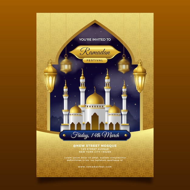 Invitation template for islamic ramadan celebration