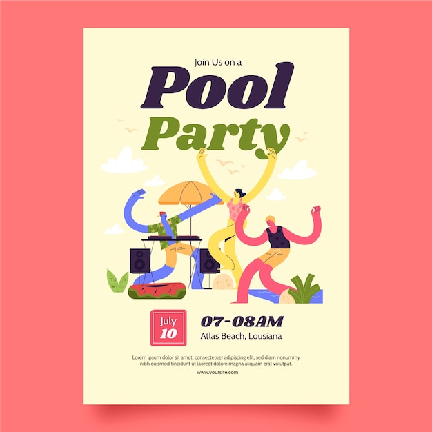 Invitation template for pool party