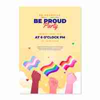 Free vector invitation template for pride month celebration