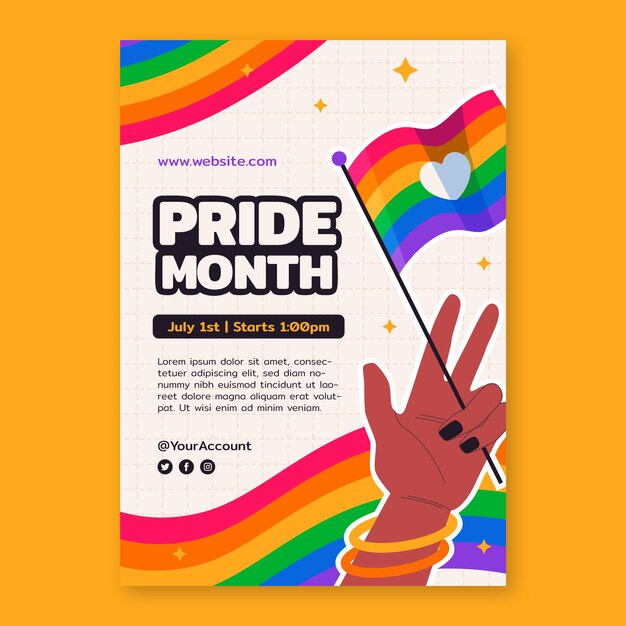 Invitation template for pride month celebration