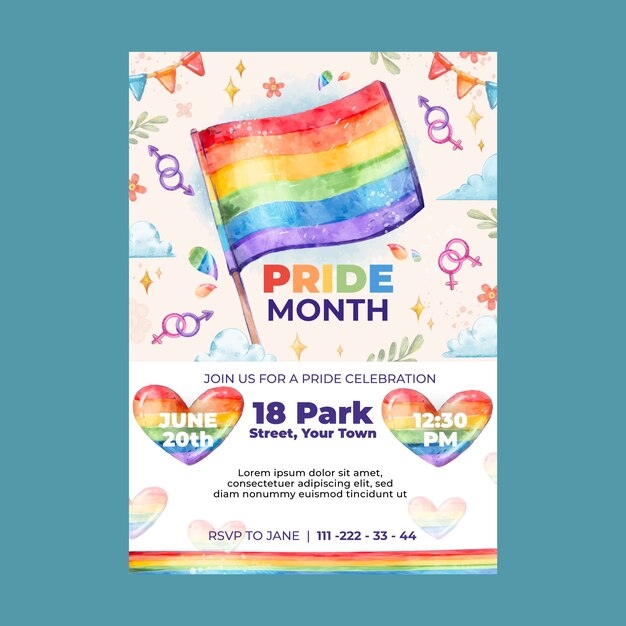 Invitation template for pride month celebration