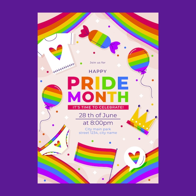 Invitation template for pride month celebration