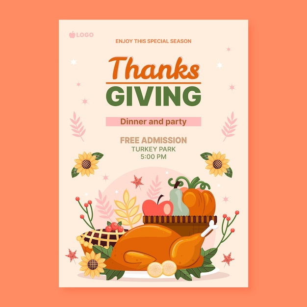 Invitation template for thanksgiving celebration