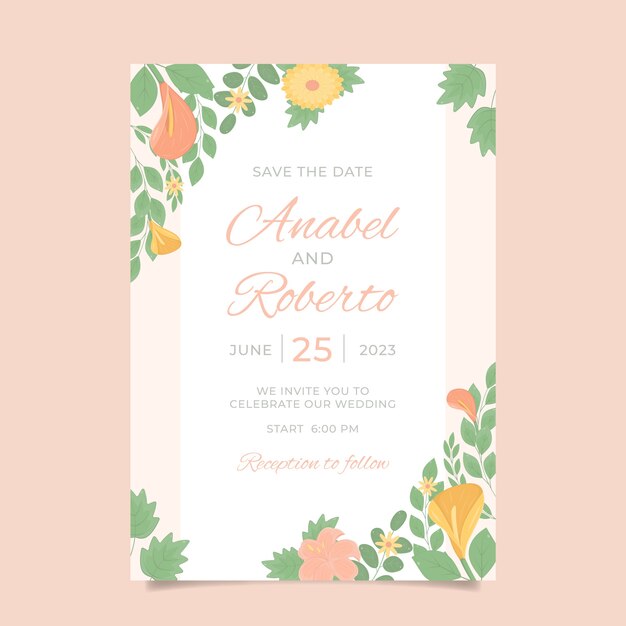 Invitation template for wedding celebration