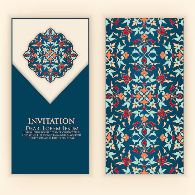 Invitation template with abstract ornaments