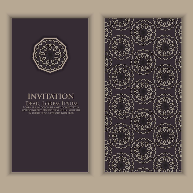 Invitation template with arabic decorative elements