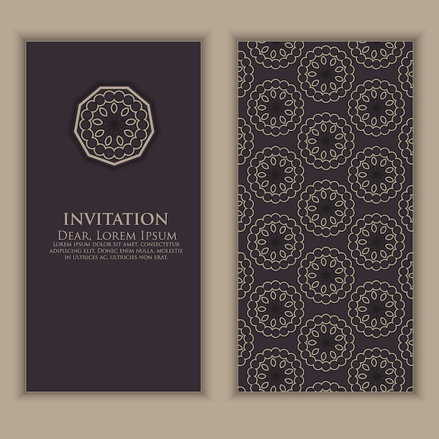 invitation template with arabic decorative elements
