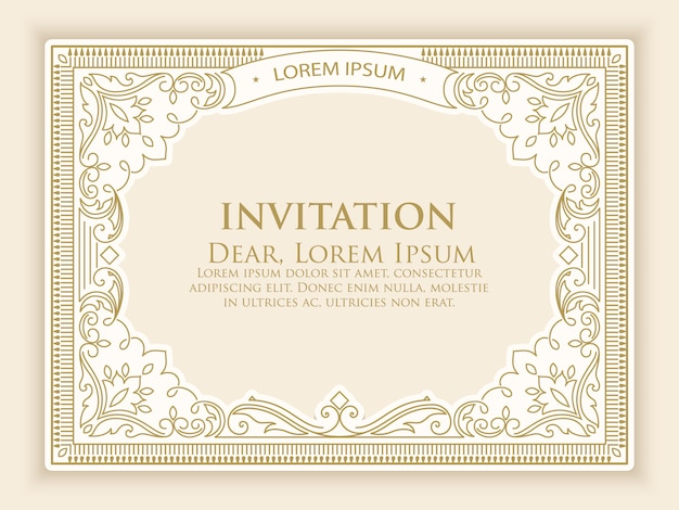 invitation template with elegant vintage decoration