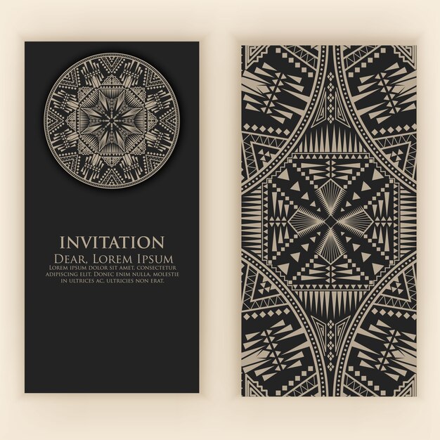 invitation template with vintage decorative elements