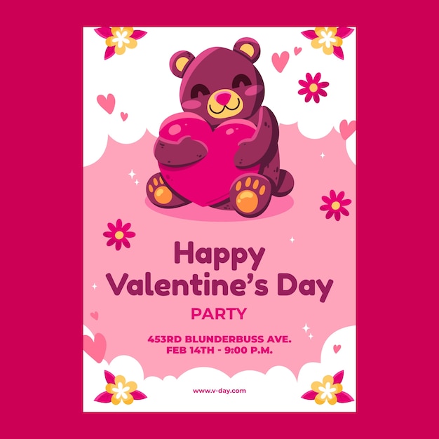 Free vector invitation for valentine's day celebration