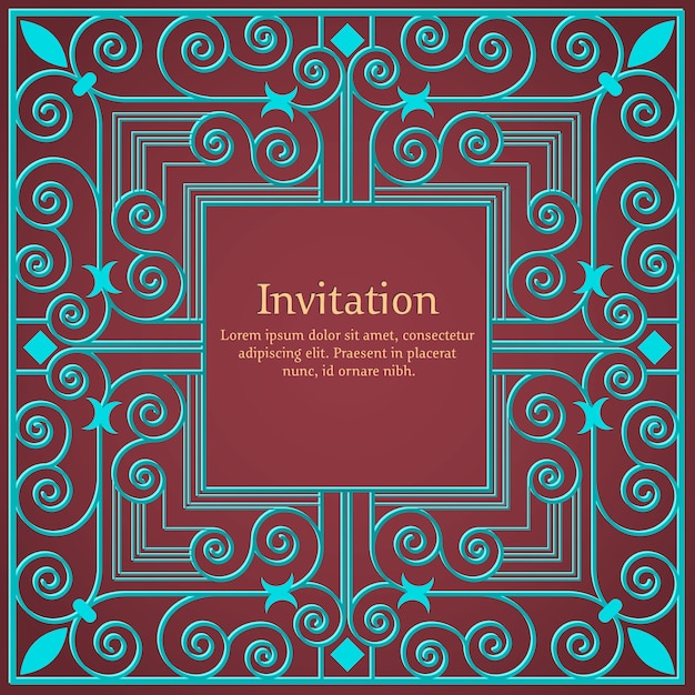 Invitation or wedding card with floral background and elegant floral elements.