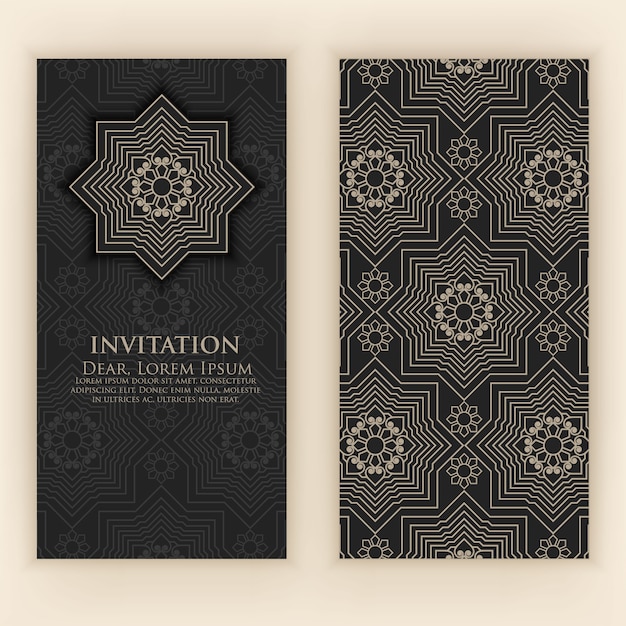 Invitation with ethnic arabesque elements